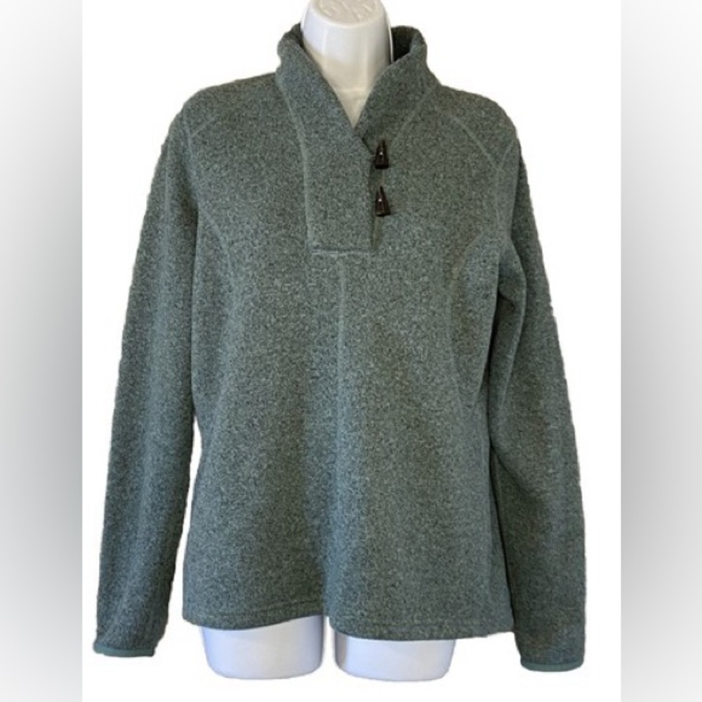 The North Face Women’s Green Toggle Quarter Mock Neck Pullover Fleece Sweater S